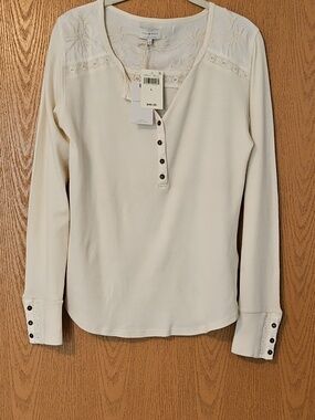 Lucky Brand Henley Embroidered Thermal Large